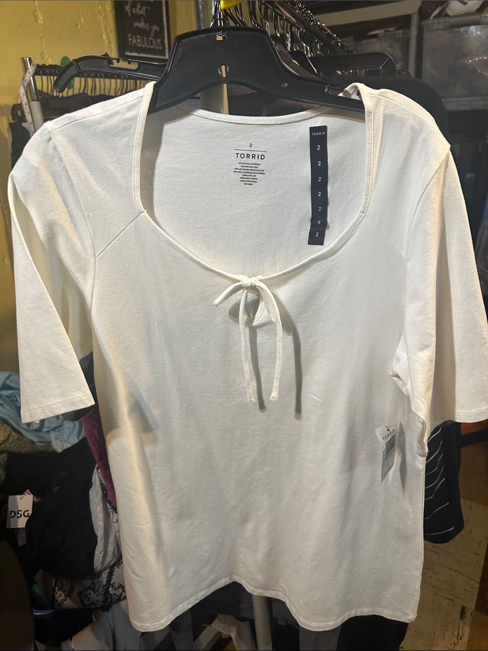 NWT torrid Scoop Neck Tie-Front Short Sleeve Top